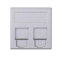 Simon CIMA 500 Адаптер для 2 шт RJ-45 CJ545.., CJ645.., CJ6A45F, шторки, 50х50мм, 500CIMA, алюминий  50000089-033  Simon