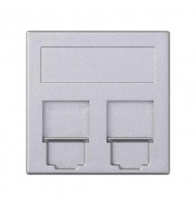 Simon CIMA 500 Адаптер для 2 шт RJ-45 CJ545.., CJ645.., CJ6A45F, шторки, 50х50мм, 500CIMA, алюминий  50000089-033  Simon