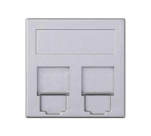 Simon CIMA 500 Адаптер для 2 шт RJ-45 CJ545.., CJ645.., CJ6A45F, шторки, 50х50мм, 500CIMA, алюминий  50000089-033  Simon