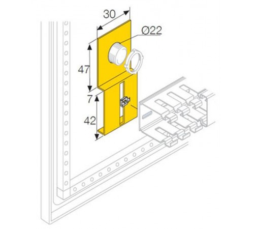 Кронштейн для перф. кабель-канала на кнопку.d22 (100шт)  EV1131  ABB