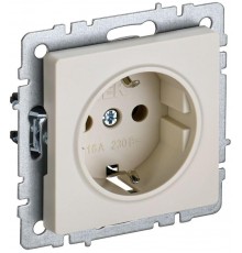 BRITE Розетка с заземлением без шторок 16А РС11-1-0-БрКр бежевый   BR-R11-16-K10  IEK