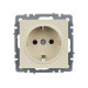 BRITE Розетка с заземлением со шторками 16А РС14-1-0-БрКр бежевый  BR-R14-16-K10  IEK