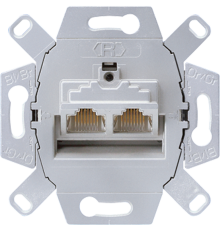 Сдвоенная компьютерная (UAE) розетка, для штекеров RJ-45, категория 6; универсальные встраиваемые механизмы  UAE8-8UPOK6  Jung