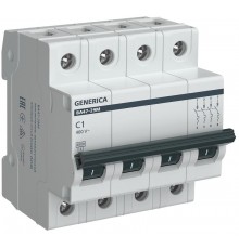 Выключатель автоматический четырёхполюсный ВА47-29М 4P 1А 4,5кА C MVA21-4-001-C-G GENERICA