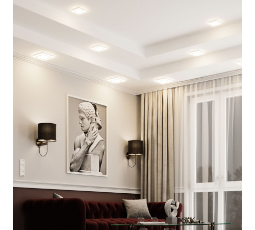 Светильник светодиодный встраиваемый Backlight BL125 Квадрат. Акрил, 12+4W, LED 4000K, 190*190,  BL125  Gauss