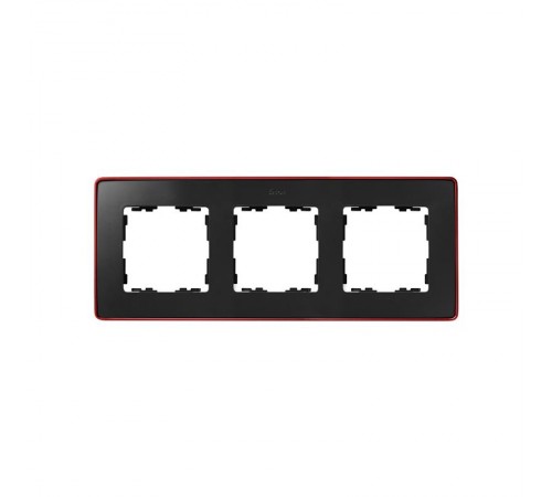 Simon 82 Рамка декоративная, 3 поста, Select, S82 Detail, графит-красный металлик  8201630-252  Simon