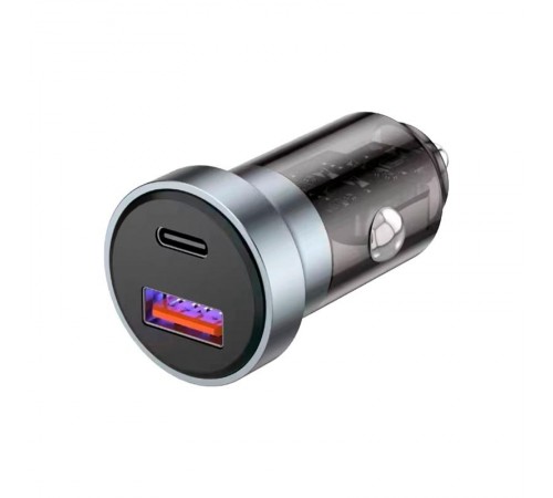 Автомобильное зарядное устройство c двумя портами (USB-A + USB-C) c LED-подсветкой, 20Вт  18-2243-5  REXANT