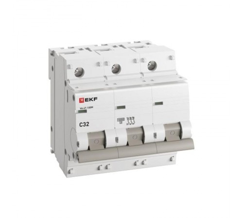 Авт. выкл. 3P 32А (C) 10кА ВА 47-100M без тепл. расцепит. PROxima  mcb47100m-3-32C-pro  EKF