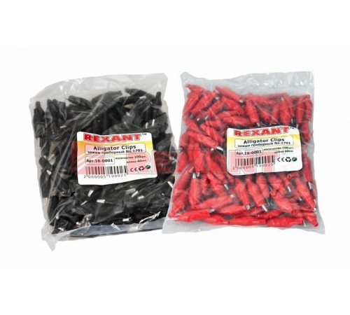 Зажим "крокодил" 5 А 40 мм в изоляторе  16-0001  REXANT