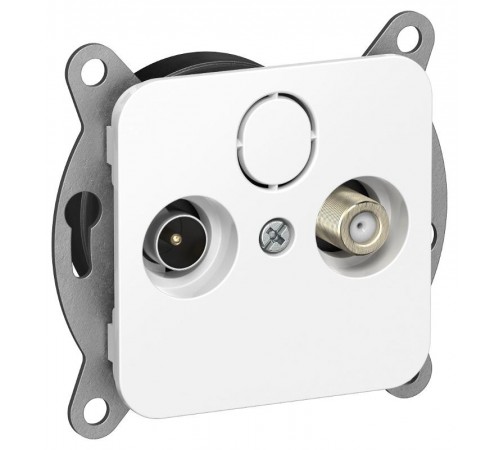 FLITE Розетка 2-ая TV+SAT экр. проходная РТВс-2-1-2-ФлБ белый  FI-AF23-P-K01  IEK