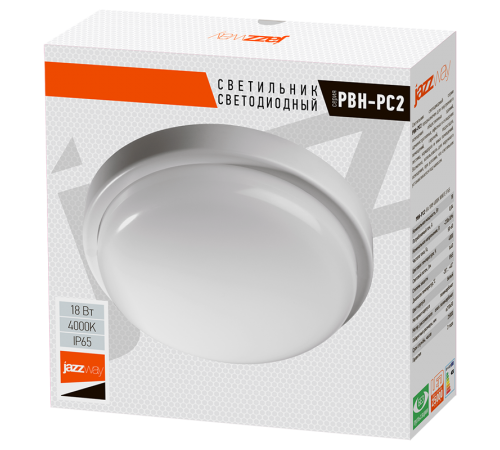 Светильник светодиодный пылевлагозащищенный для ЖКХ ДПБ PBH - PC2-RA 18W (компакт) 4000K WHITE AC 230V/50Hzw  5003507A  Jazzway