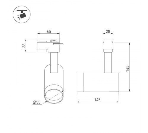 Светильник LGD-GERA-2TR-R55-10W Day4000 (BK, 24 deg, 230V) (Arlight, IP20 Металл, 5 лет)  025937(1)  Arlight