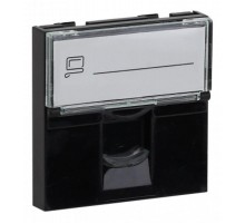 Розетка модульная компьютерная RJ-45 45х45мм черная  АДЛ 13-908-Ч  Рувинил