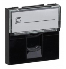 Розетка модульная компьютерная RJ-45 45х45мм черная  АДЛ 13-908-Ч  Рувинил