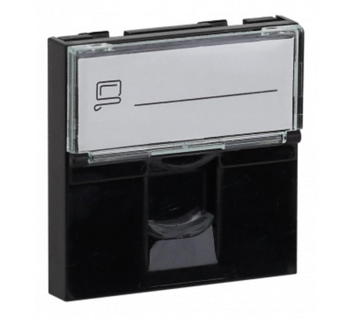 Розетка модульная компьютерная RJ-45 45х45мм черная  АДЛ 13-908-Ч  Рувинил