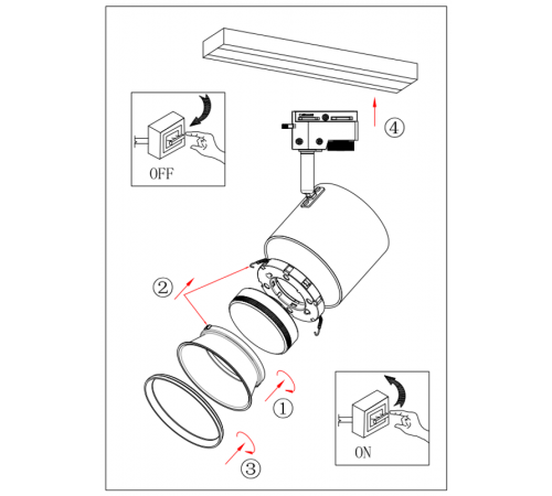 Светильник трековый под лампу Gx53, TR15 GX53 BK/SL алюминий, цвет черный+серебро (30/360)  Б0048546  ЭРА