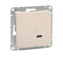 Механизм розетки USB-С, быстрая, кремовый Эпика  UP1-SOI-USBCF EKF