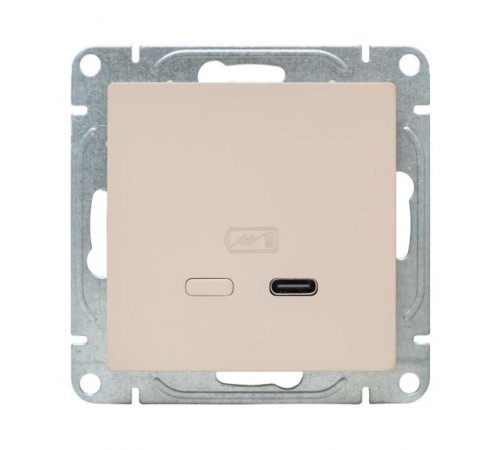 Механизм розетки USB-С, быстрая, кремовый Эпика  UP1-SOI-USBCF EKF