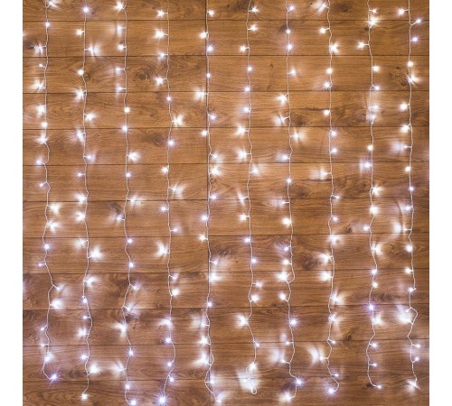 Гирлянда Светодиодный Дождь 3х2 м, свечение с динамикой, прозрачный провод, 230 В, цвет белый  235-091  NEON-NIGHT