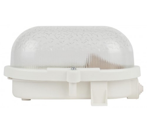 Светильник пылевлагозащищен. под лампу для ЖКХ НБП 01-60-012 с ободком Евро пластик / стекло IP53 E27 max 60Вт 184х115х90 овал белый  Б0052016  ЭРА