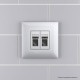 Компьютерная розетка RJ-45 в стену, кат.5e двойная, "Avanti","Закаленная сталь"  4404464  DKC