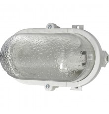 Светильник пылевлагозащищен. под лампу для ЖКХ НБП 01-60-012 с ободком Евро пластик / стекло IP53 E27 max 60Вт 184х115х90 овал белый  Б0052016  ЭРА