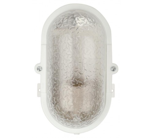 Светильник пылевлагозащищен. под лампу для ЖКХ НБП 01-60-012 с ободком Евро пластик / стекло IP53 E27 max 60Вт 184х115х90 овал белый  Б0052016  ЭРА
