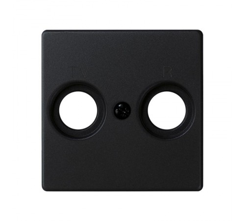 Накладка для розетки R-TV+SAT с пиктограммой "TV R" черного матового цвета S82 Concept  8200053-098  Simon