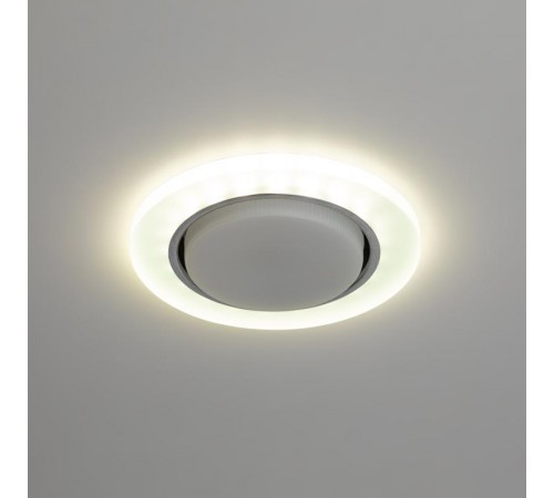 Cветильник встраиваемый со светодиодной подсветкой DK LD51 FR GX53 белый матовый  Б0057465  ЭРА