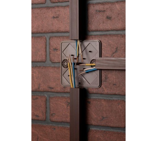 Коробка распределительная KMP-030-032 (100х100х25) тёмное дерево EKF PROxima  plc-kmr-030-032-t  EKF