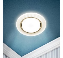 Cветильник встраиваемый со светодиодной подсветкой DK LD51 FR GX53 белый матовый  Б0057465  ЭРА