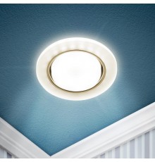 Cветильник встраиваемый со светодиодной подсветкой DK LD51 FR GX53 белый матовый  Б0057465  ЭРА