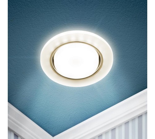 Cветильник встраиваемый со светодиодной подсветкой DK LD51 FR GX53 белый матовый  Б0057465  ЭРА