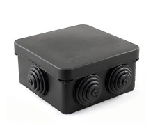 Коробка распределительная 40-0210-9005м для о/п безгалогенная (HF) черная 80х80х40 (8шт/уп) Промрукав  40-0210-9005м  Промрукав