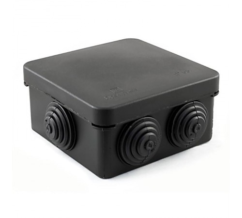 Коробка распределительная 40-0210-9005м для о/п безгалогенная (HF) черная 80х80х40 (8шт/уп) Промрукав  40-0210-9005м  Промрукав