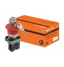 Кнопка BS142 "Грибок"с ключом красный d22мм 230В 1р   SQ0704-0023  TDM