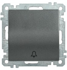 BOLERO антрацит Выключатель 1-клавишный кнопочный 10А ВС10-1-4-Б  EVB14-K95-10  IEK