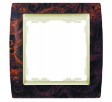 Simon 82 Рамка декоративная, 4 поста, S82, корень ореха-шампань  82945-68  Simon