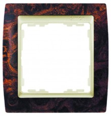 Simon 82 Рамка декоративная, 4 поста, S82, корень ореха-шампань  82945-68  Simon