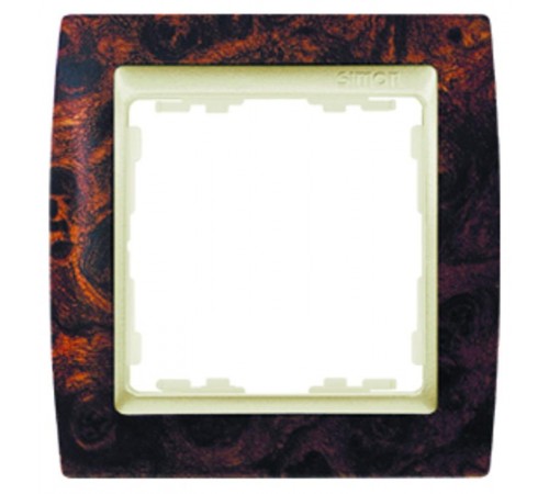 Simon 82 Рамка декоративная, 4 поста, S82, корень ореха-шампань  82945-68  Simon