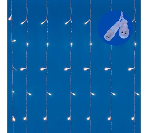 Занавес светодиодный  с эффектом мерцания ULD-C2030-240/TTK WARMWHITE-WHITE IP44 3х2м соед. 240диодов тепл бел/белый свет, прозр  UL-00003950  Uniel