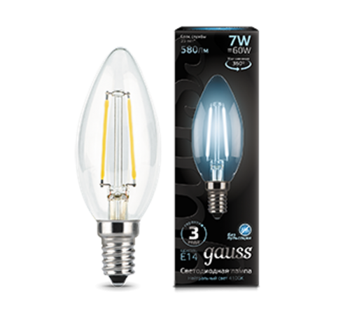 Лампа светодиодная LED 7Вт E14 220В 4100К свеча  103801207  Gauss