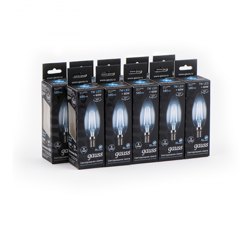 Лампа светодиодная LED 7Вт E14 220В 4100К свеча  103801207  Gauss