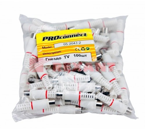 РАЗЪЁМ  гнездо  TV  без пайки  Белый PROCONNECT  05-2043-2  PROconnect
