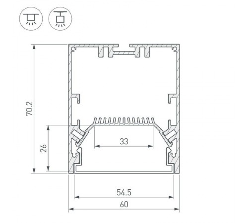 Угол SL-LINE-6070 внешний (arlight, Металл)  030140  Arlight