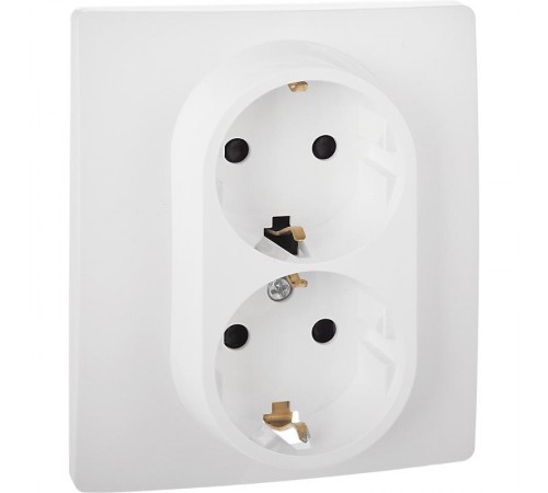 Inspiria Белый Розетка 2-ая с заземлением со шторками в сборе 16А 250В винтовые зажимы  673450  Legrand
