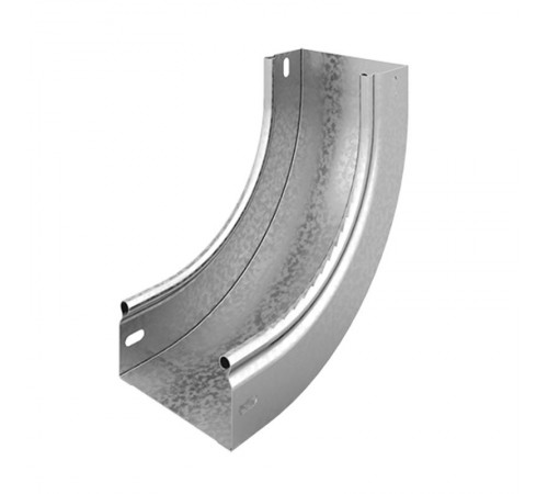 Угол внутренний плавный 90 град. к лотку 100х100, толщ. 0,7 мм, Сендзимир цинк, 035411  УВНТП90-100х100-0,7-R100-СЦ   Ostec