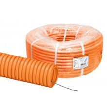 Труба гибкая гофрированная ПНД 40мм с протяжкой легкая (25 м) оранжевая  SQ0413-0015  TDM