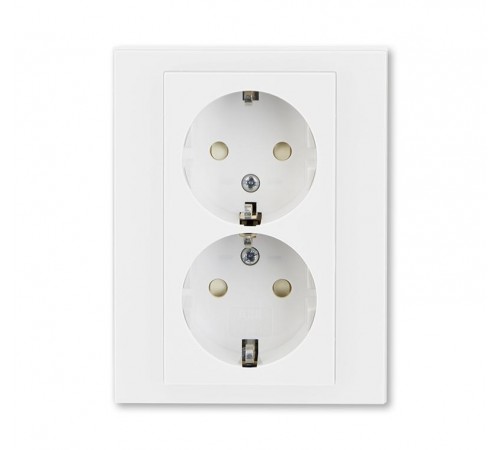 ABB Levit Белый / белый Розетка 2-ая с з/к со шторками 16А  5522H-C03457 03W  2CHH223457C6003  ABB