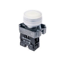 Кнопка в кожухе, белая, 1NO, мет. MTB2-BPZ111  58159  ОВЕН